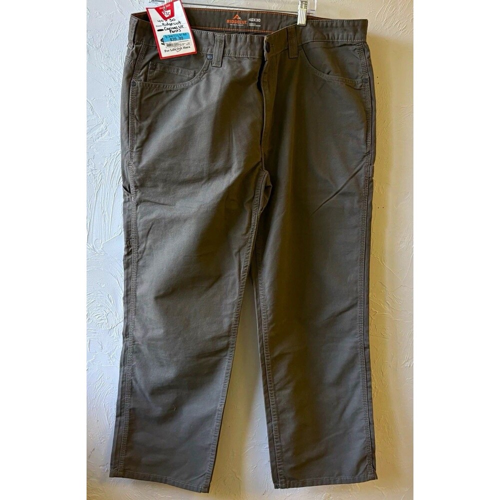 Ridgecut Toughwear Men's Gray Canvas Utility Work Pants 40x30